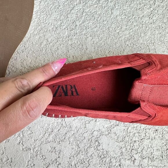 NWT Zara rustic orange canvas espadrilles Sz 7 - Picture 7 of 10